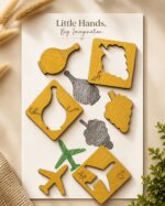 Urdu Alphabet Wooden Puzzle & Stencil Set for Kids (74 Pieces) - Image 2