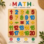 Kids Wooden Sorting Boards Learning Set (ABC, Math & Shapes) - Image 4