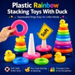 Plastic Rainbow Stacking Toy with Duck - Image 2
