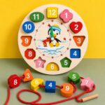 Wooden Learning Clock Toy for Kids – Fun Educational Learning Toy - Image 3