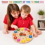 Wooden Learning Clock Toy for Kids – Fun Educational Learning Toy - Image 2